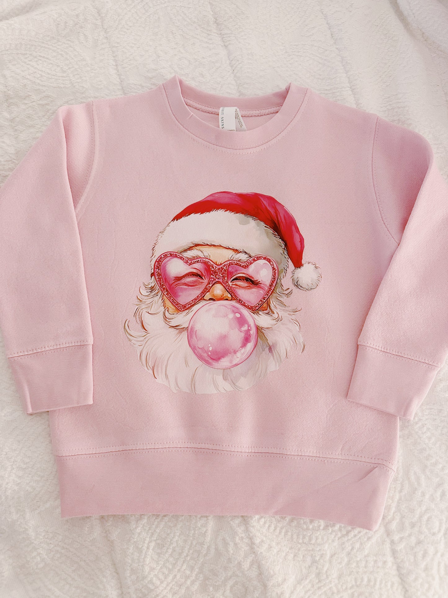Kids bubblegum Santa sweatshirt