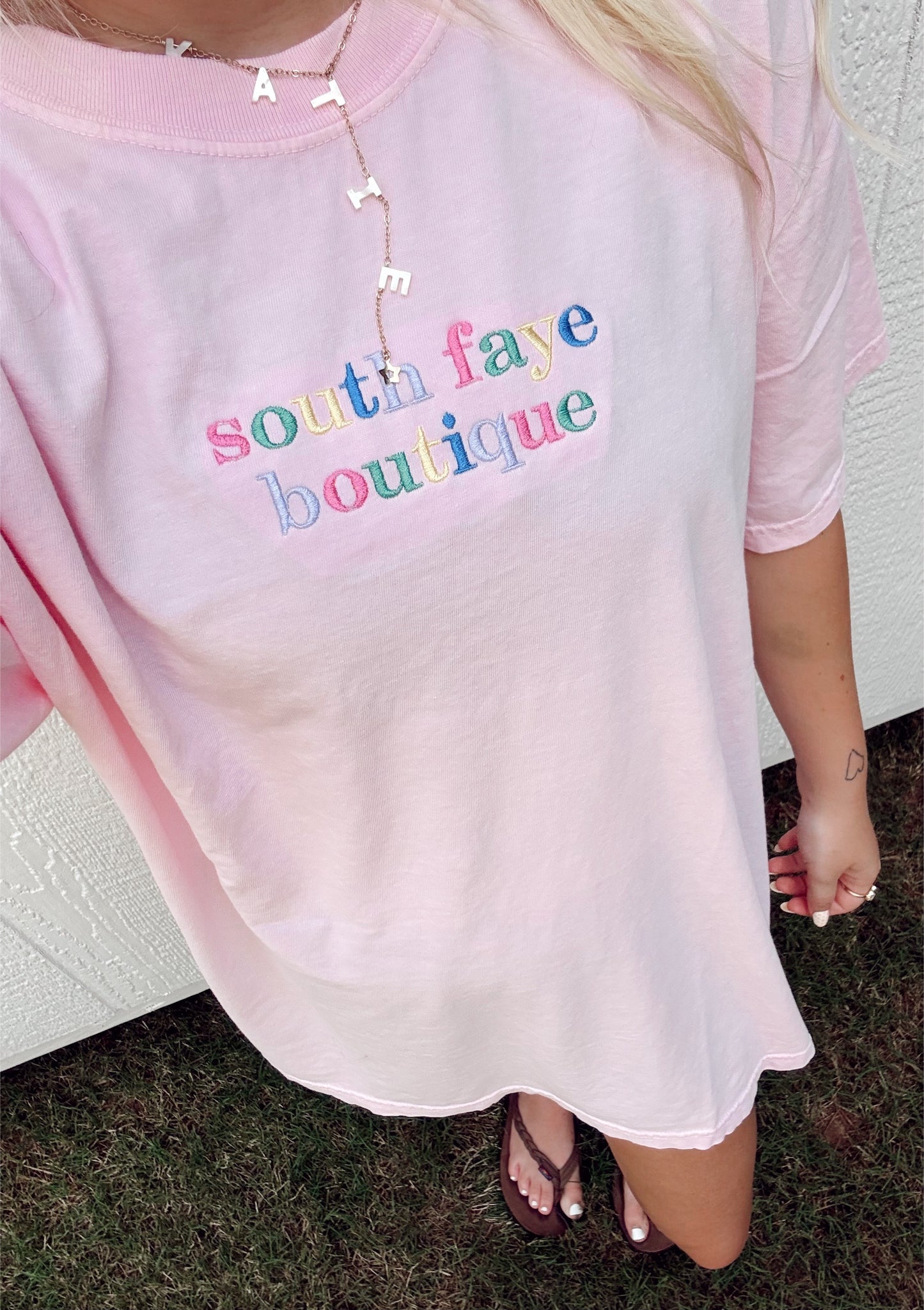 South faye colorful logo tee (pink)