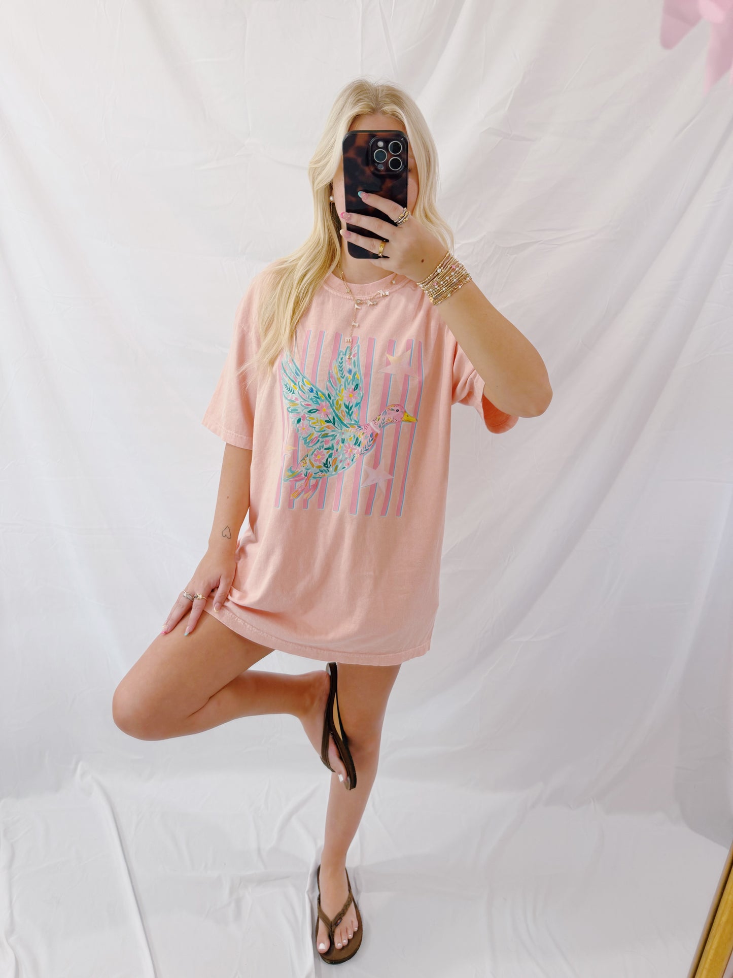 Floral duck tee
