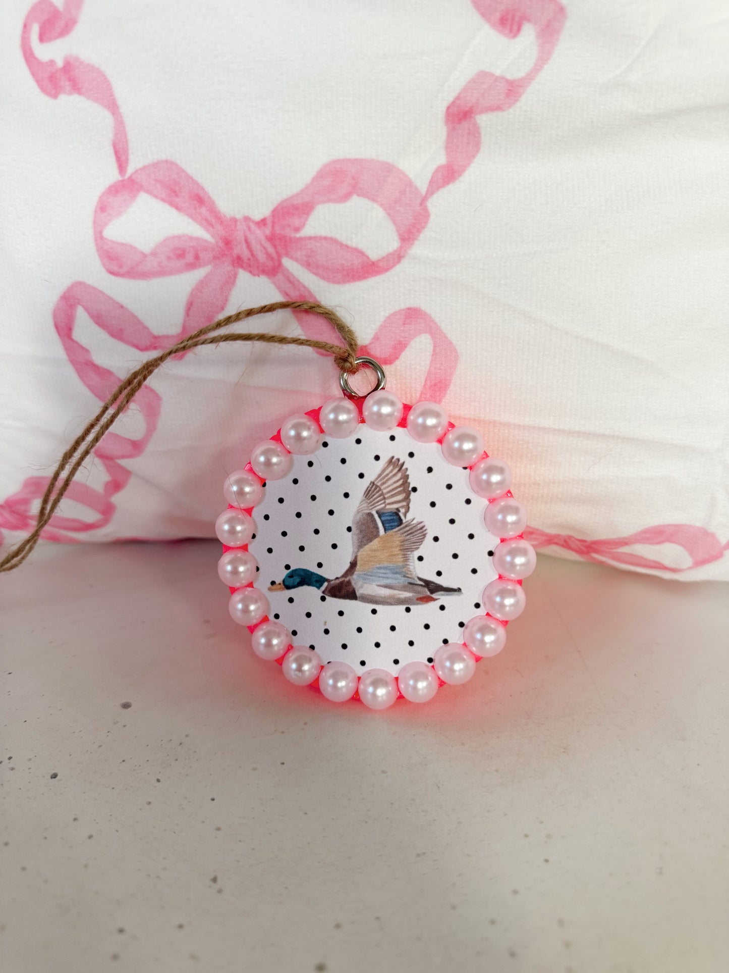 Car freshie pink polka dot mallard