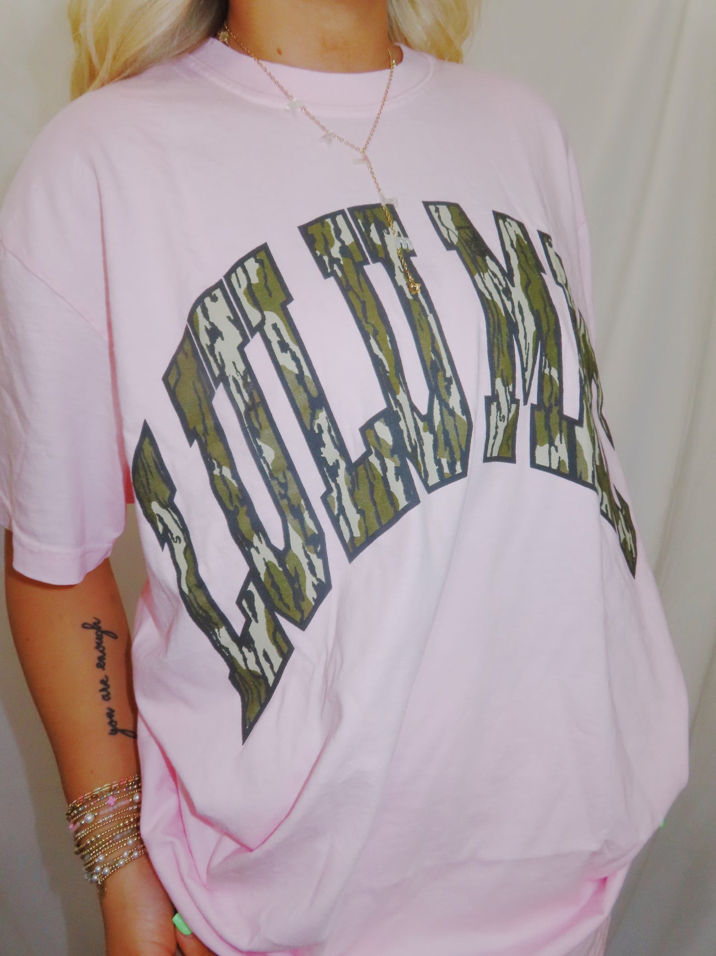 Lulu Mac pink camo t shirt