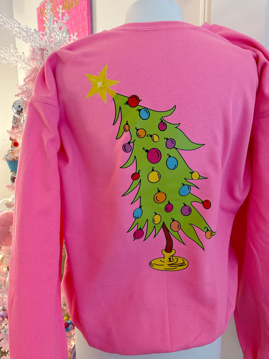 Grinch tree sweatshirt