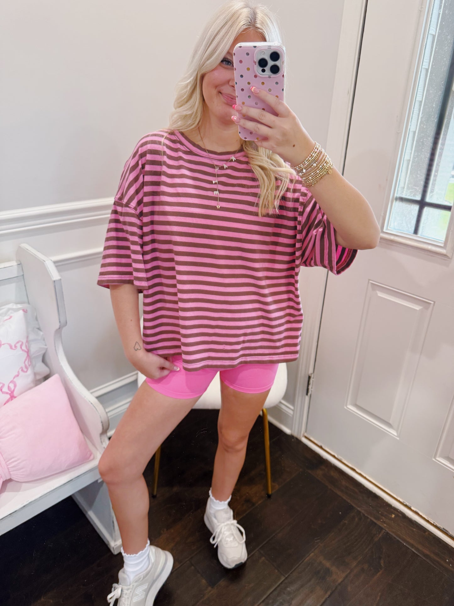 Mocha striped tee