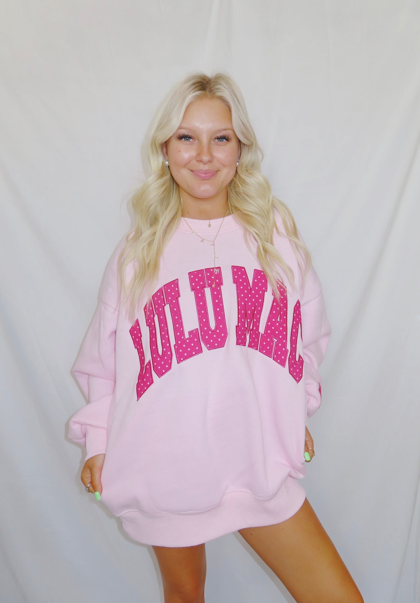 Lulu Mac Pink polka dot sweatshirt