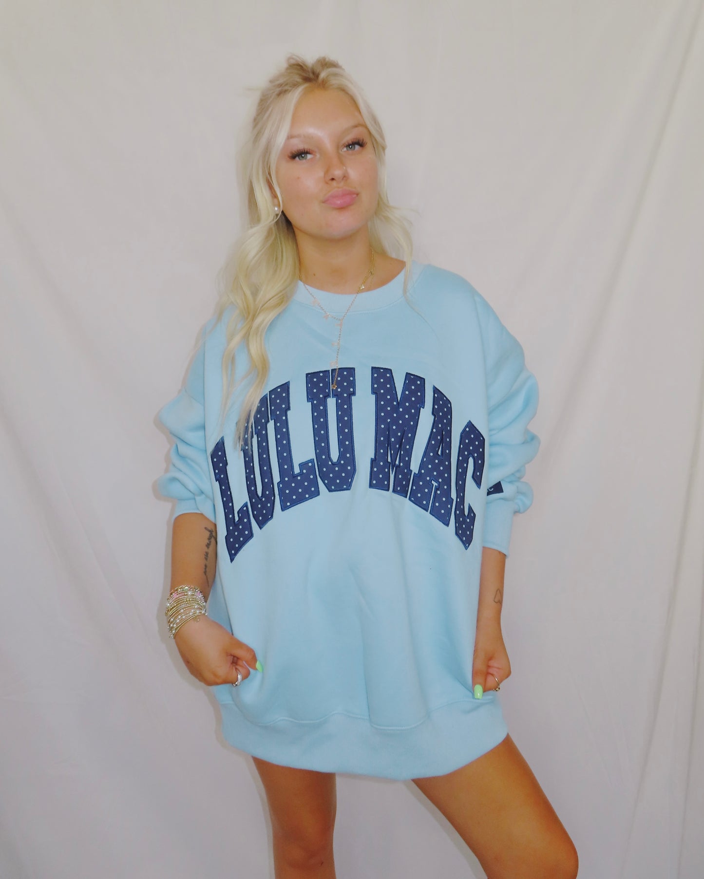 Lulu Mac blue polka dot sweatshirt