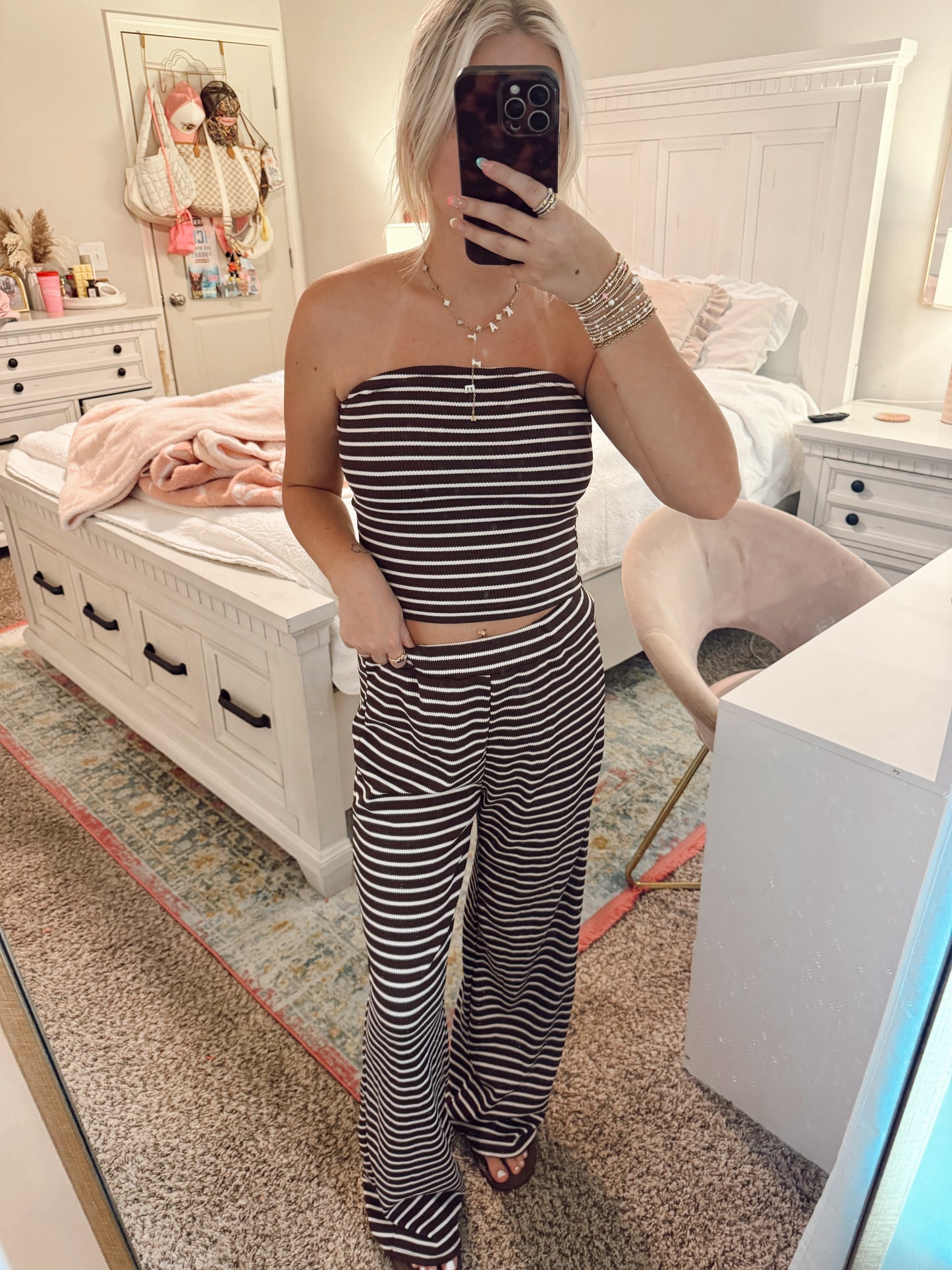 Mocha striped set