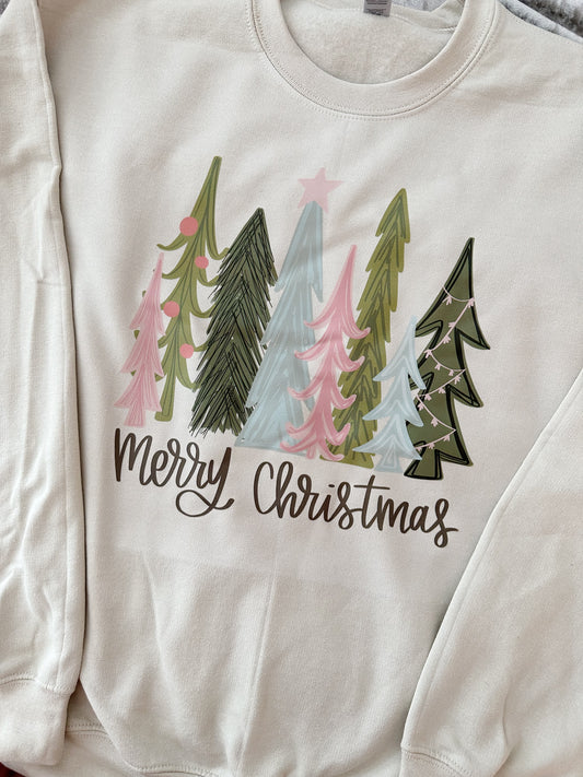Merry Christmas trees sweatshirt
