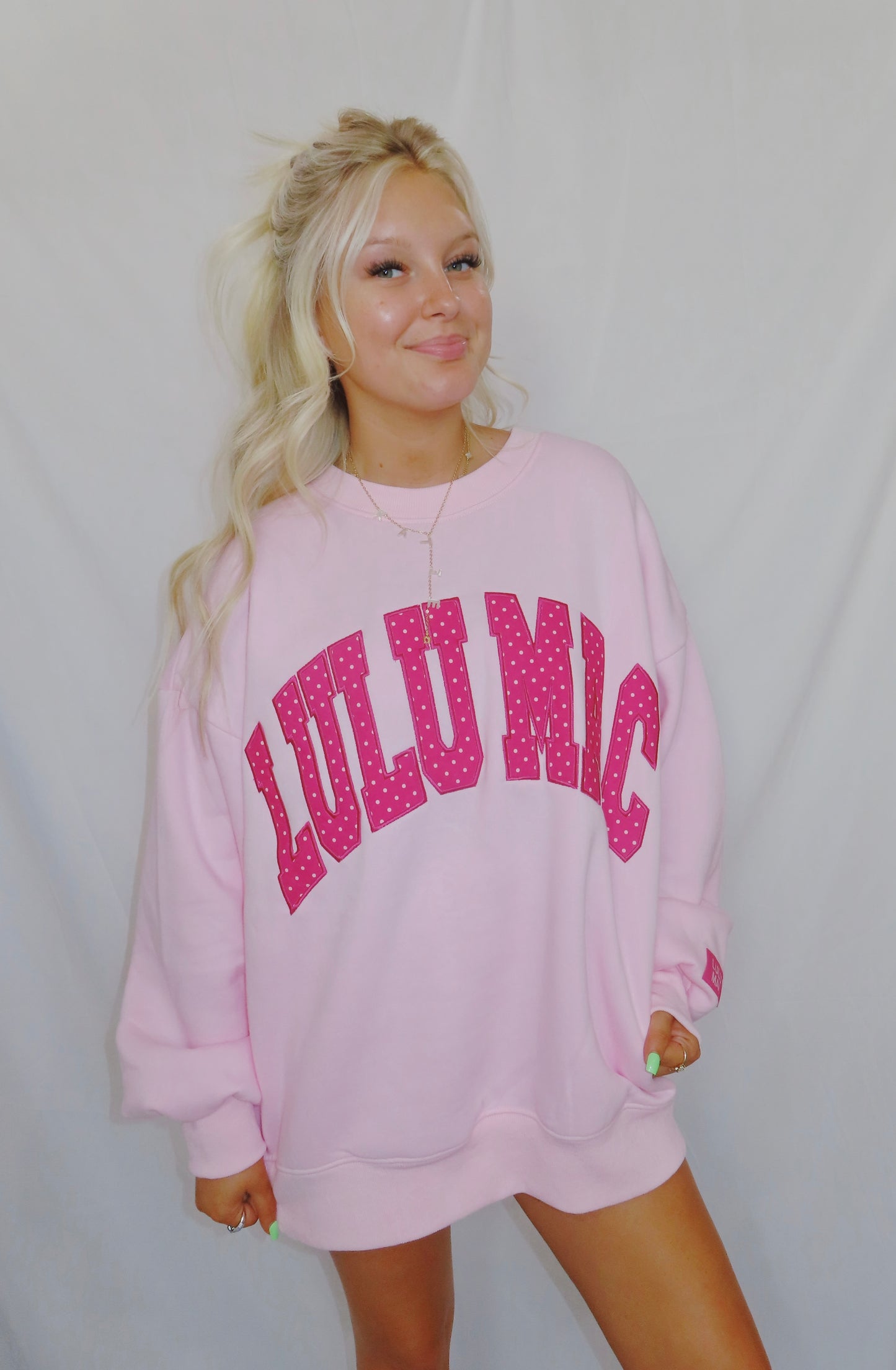 Lulu Mac Pink polka dot sweatshirt