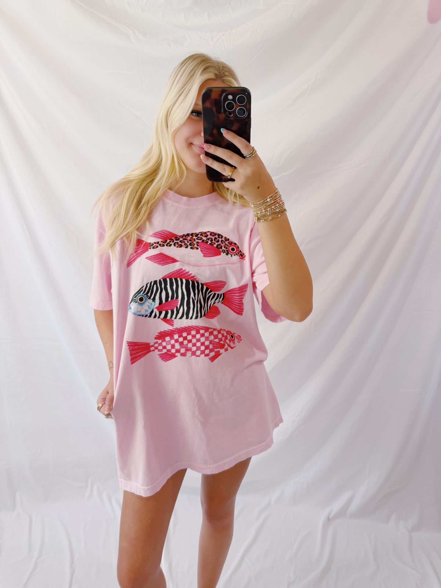 Animal print fish tee